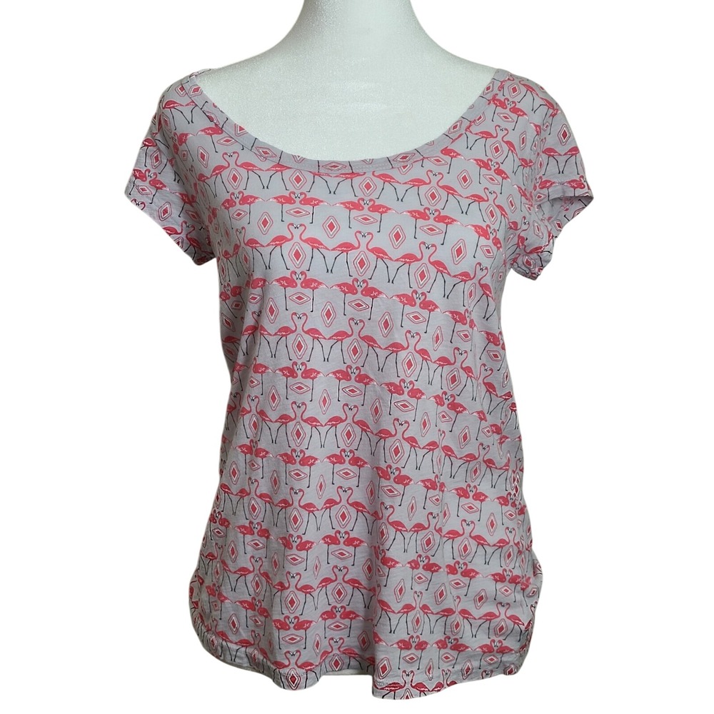 Fresh Produce Pink Flamingo Short‎ Sleeve Top  Women's XS